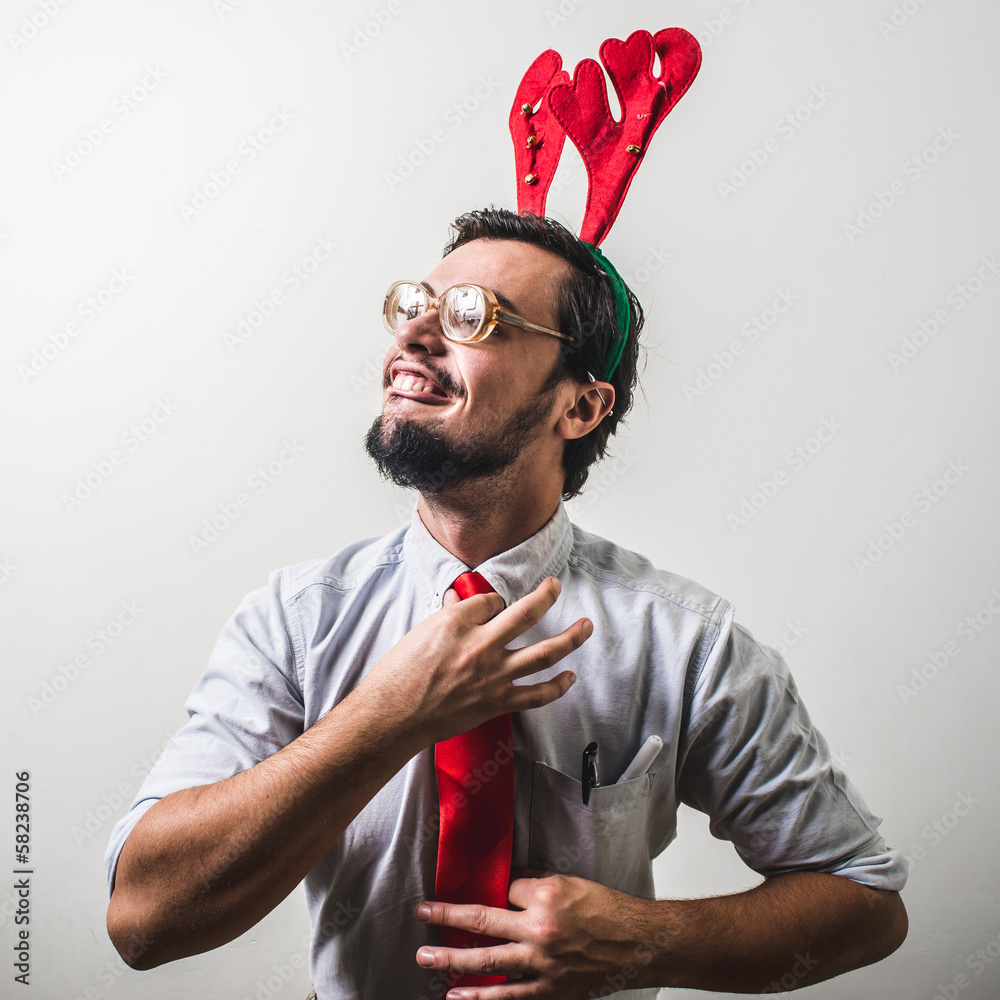 © Eugenio Marongiu - funny christmas nerd businessman