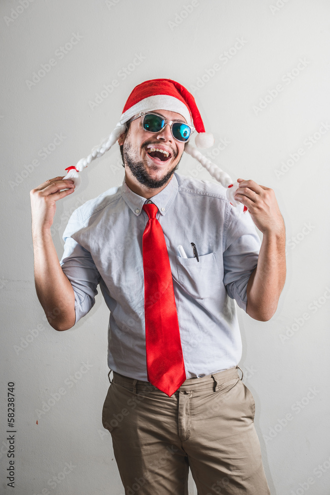 funny christmas business man singing