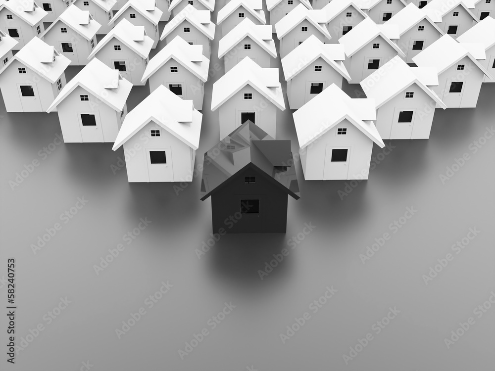 Houses concept one is black Houses concept one is black