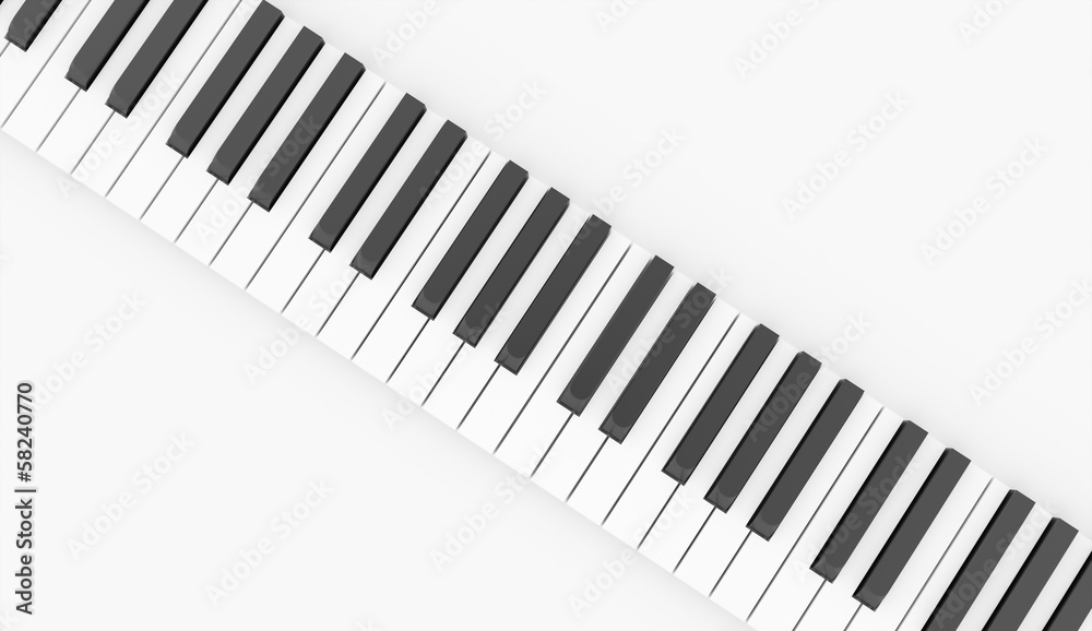 Black and white piano keyboard concept rendered Black and white piano keyboard concept rendered