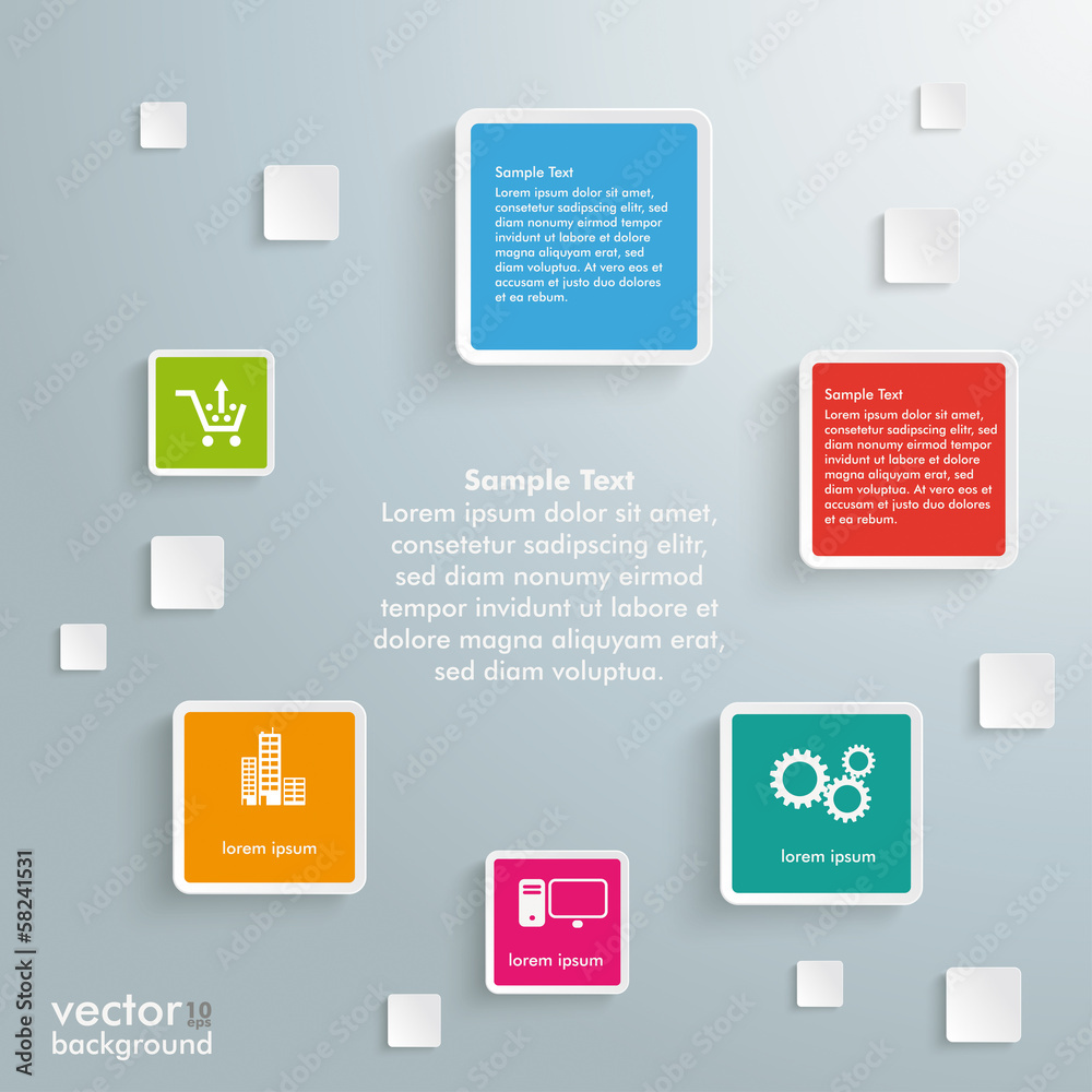 Colored Quadrates Infographic Cycle Colored Quadrates Infographic Cycle