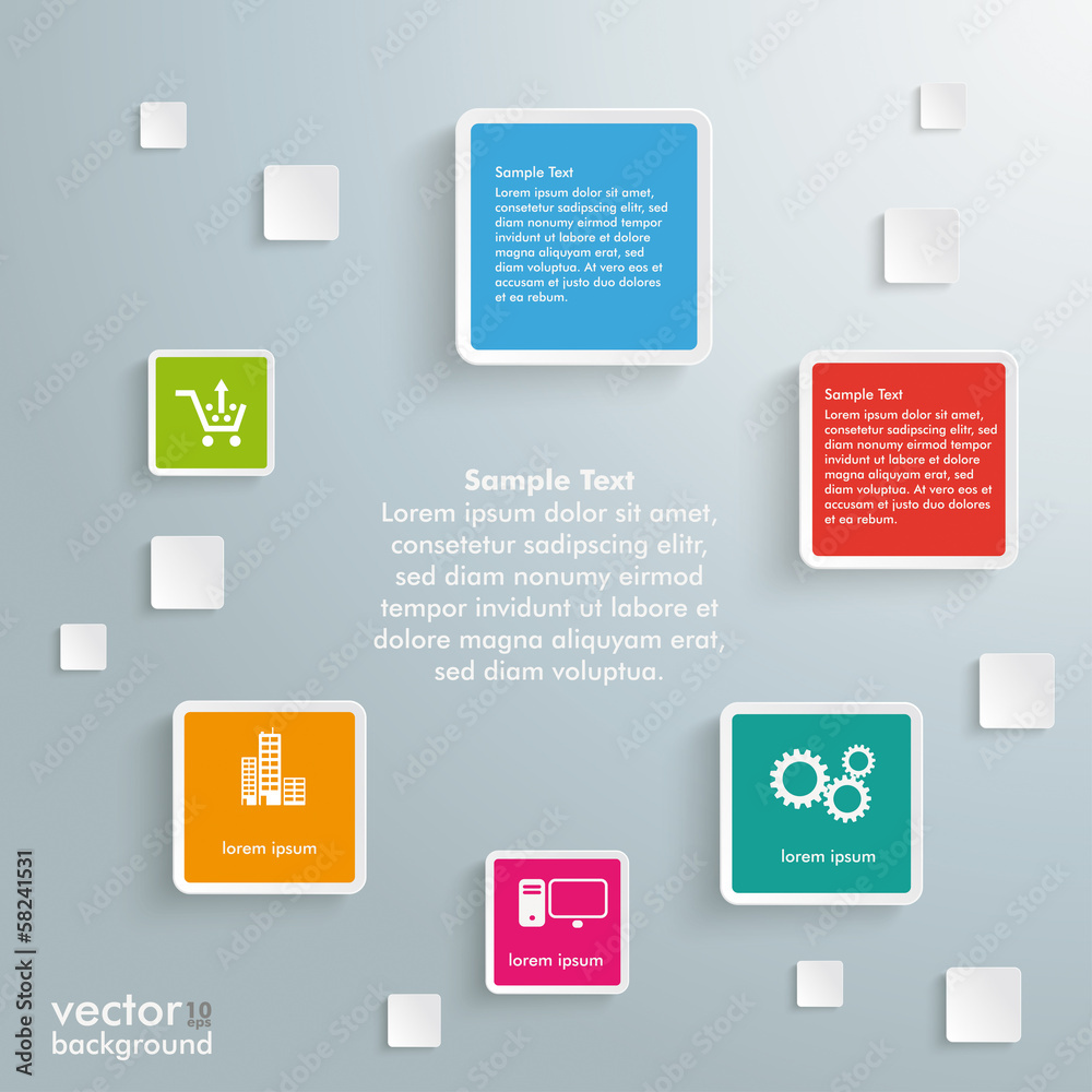Colored Quadrates Infographic Cycle