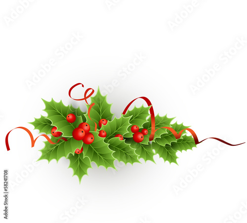 Christmas  holly with berries.