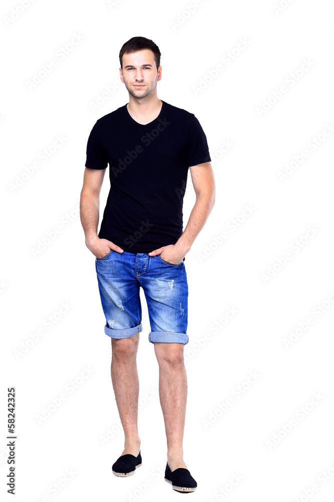 Handsome casual man smiling - isolated over a white background Handsome casual man smiling - isolated over a white background