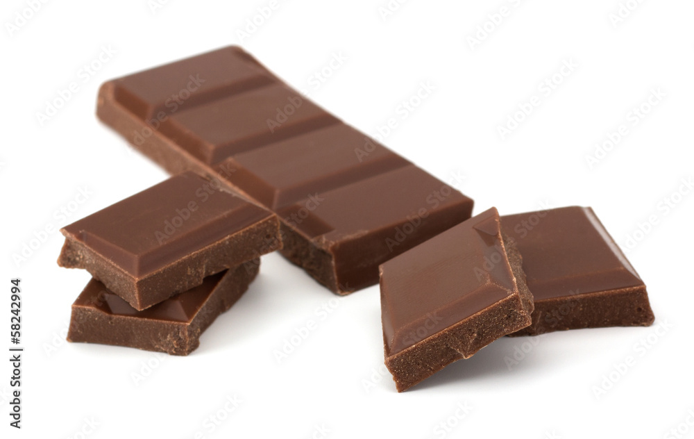 Chocolate bars stack isolated on white background Chocolate bars stack isolated on white background