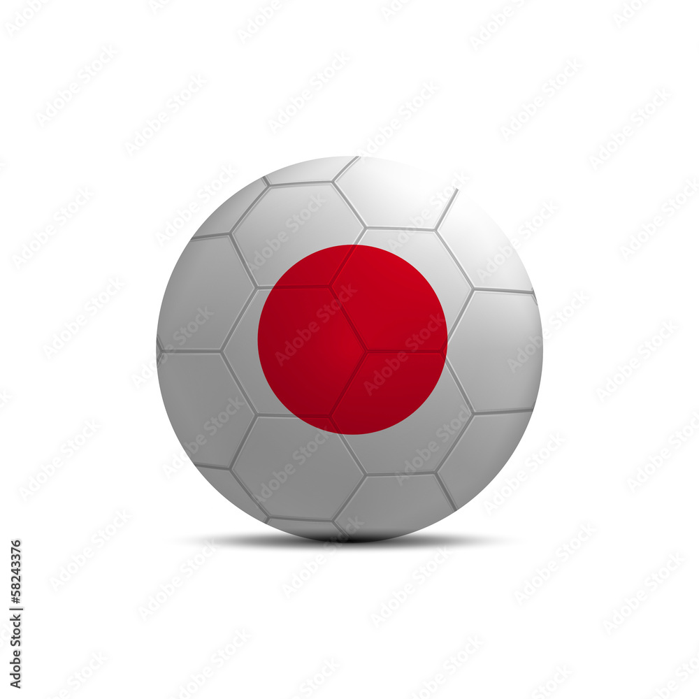 Fototapeta premium Japan flag ball isolated on white background