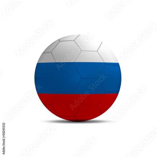 Russia flag ball isolated on white background