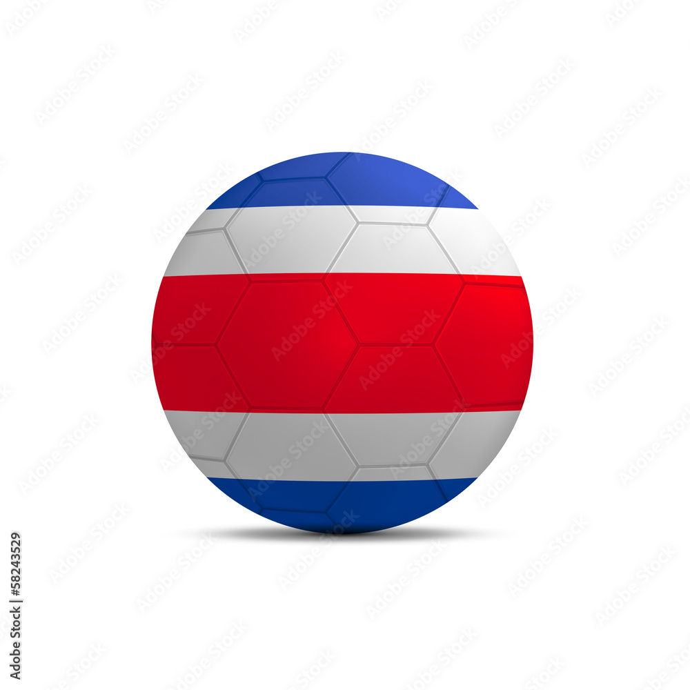 Costa Rica flag ball isolated on white background Costa Rica flag ball isolated on white background