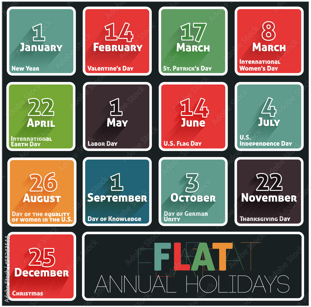 Holidays calendar