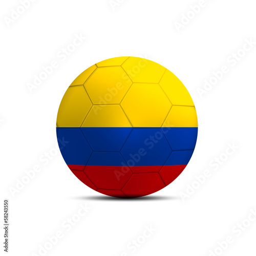 Colombia flag ball isolated on white background