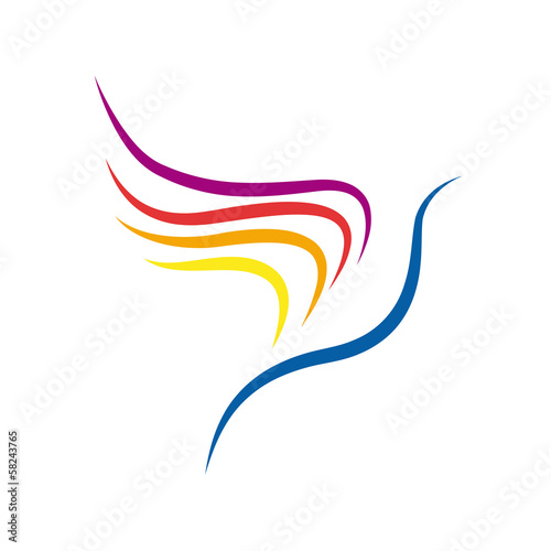 Vector logo bird in flight