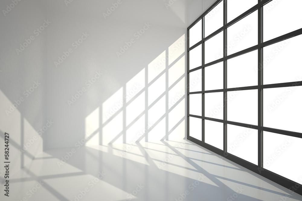 White room with a lot of windows White room with a lot of windows