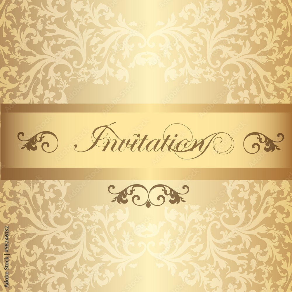 Wedding Invitation card  in luxury vintage style