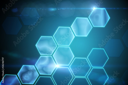 Black background with shiny hexagons