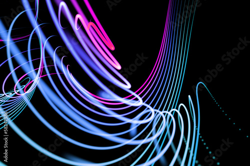 Glowing lines on black background