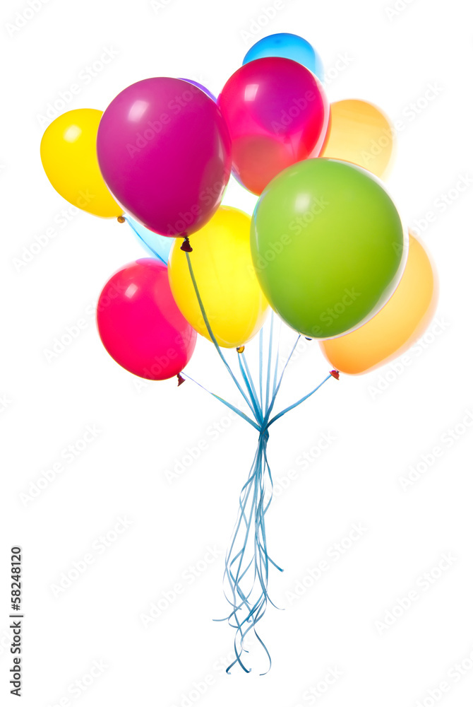flying balloons isolated