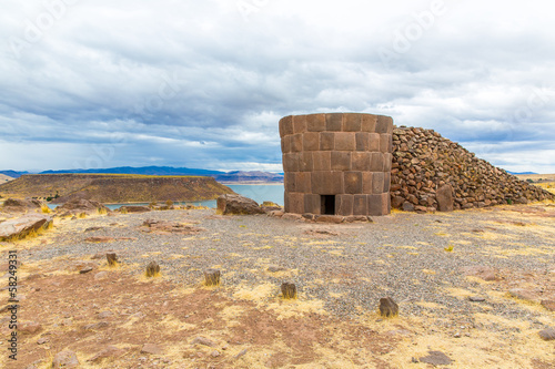 Funerary towers in Sillustani, Peru,South America