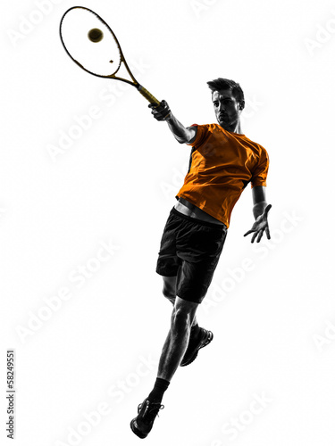 man tennis player silhouette