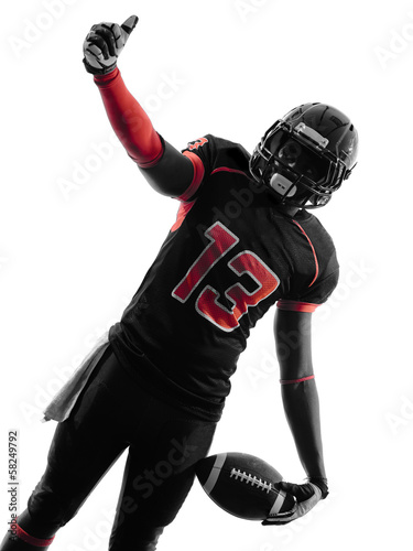 american football player thumb up portrait silhouette