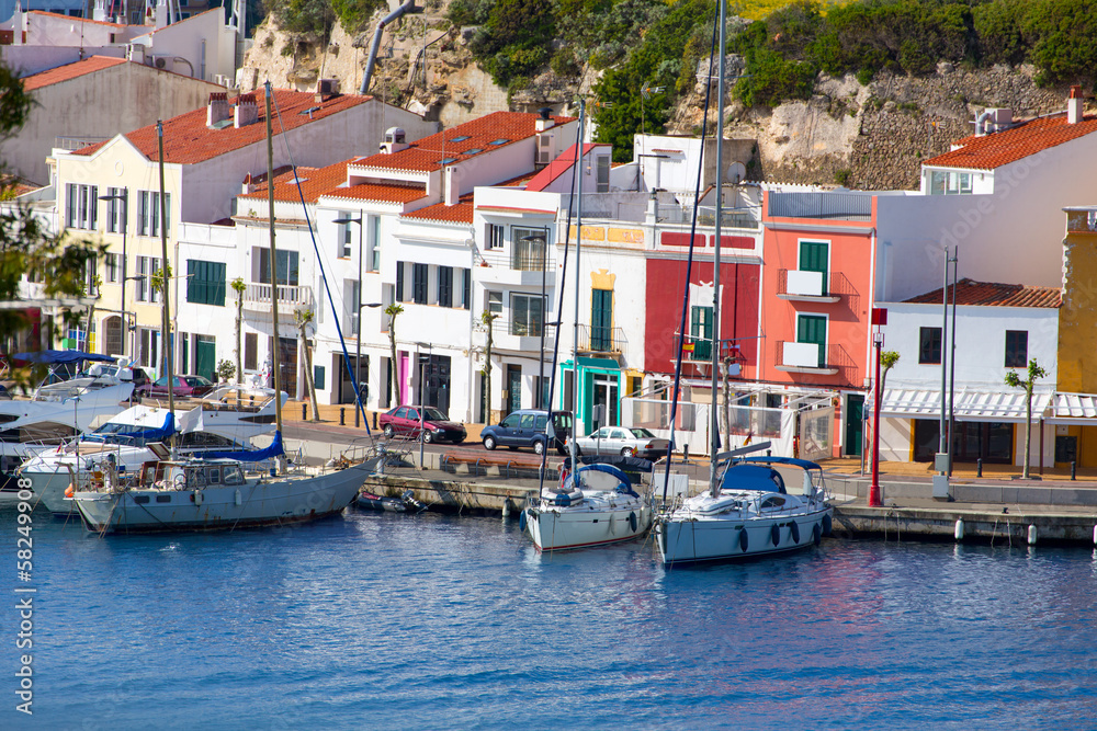 Mao Port of Mahon in Menorca at Balearic islands