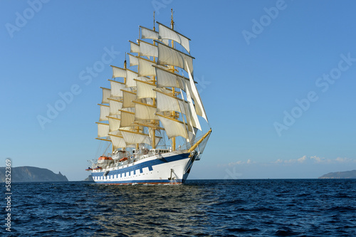 Sailing ship.  series of ships and yachts