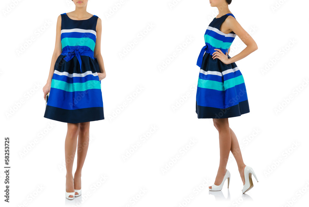 Fashion concept with woman clothing on white Fashion concept with woman clothing on white