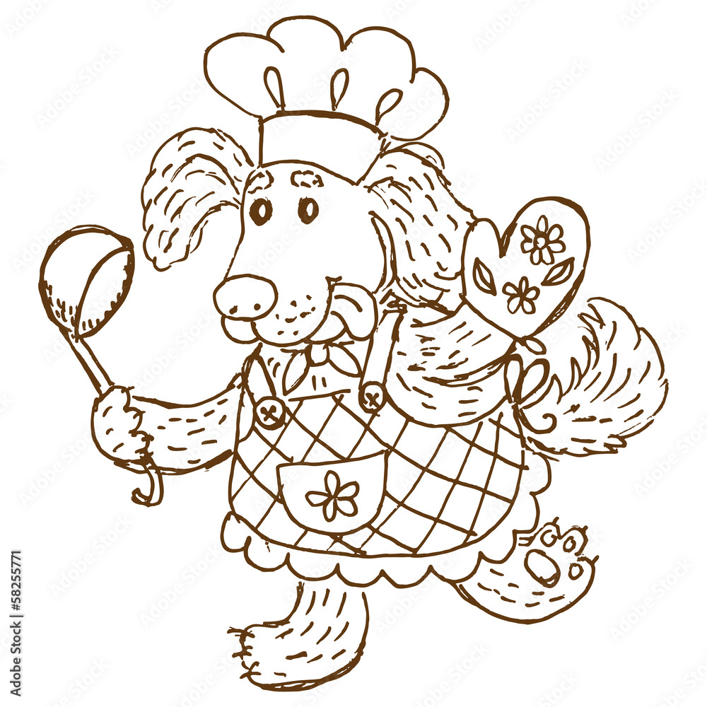 Obraz premium Dog chief-cooker