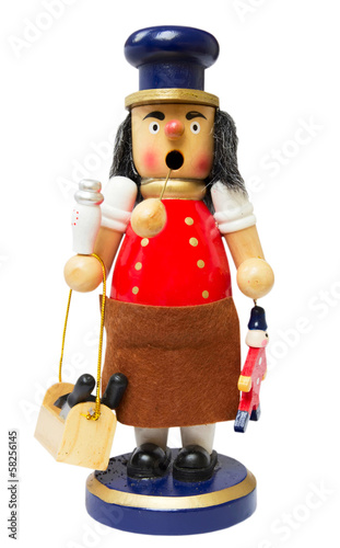 Wooden christmas figure.Isolated. photo