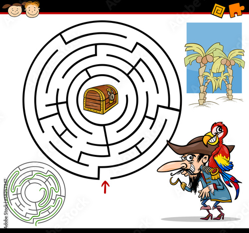 cartoon maze or labyrinth game