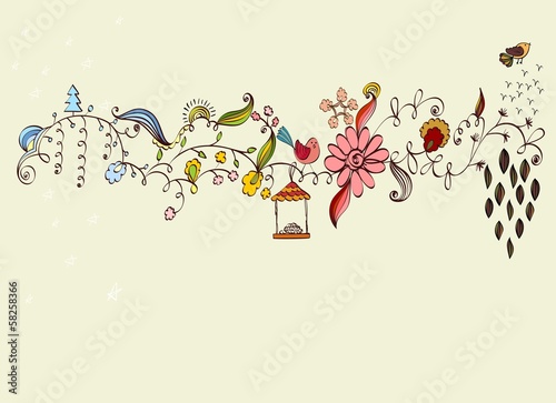 illustration of the four seasons