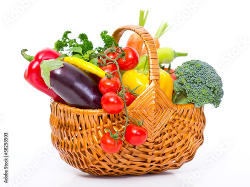 Fresh, organic vegetables in the basket