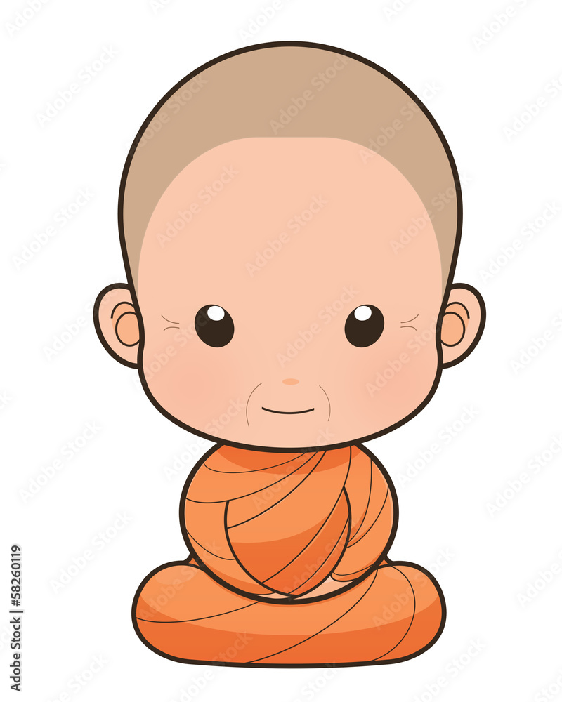 Buddhist Monk cartoon