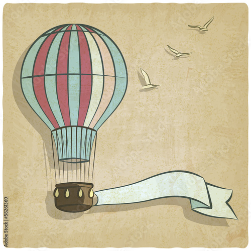 retro background with aerostat - vector illustration