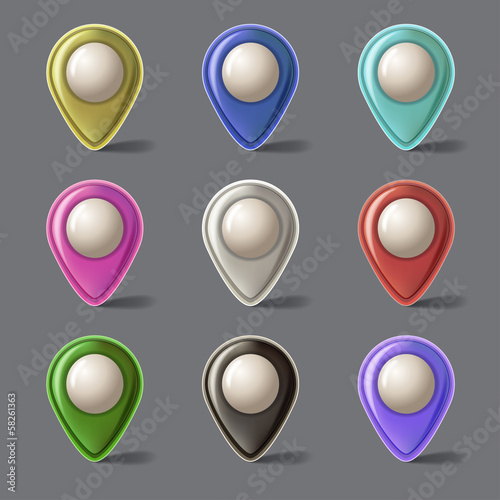 Free Download map pointers set - vector illustration - GFXLoad