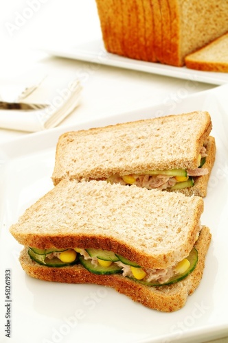 tuna sweetcorn sandwich