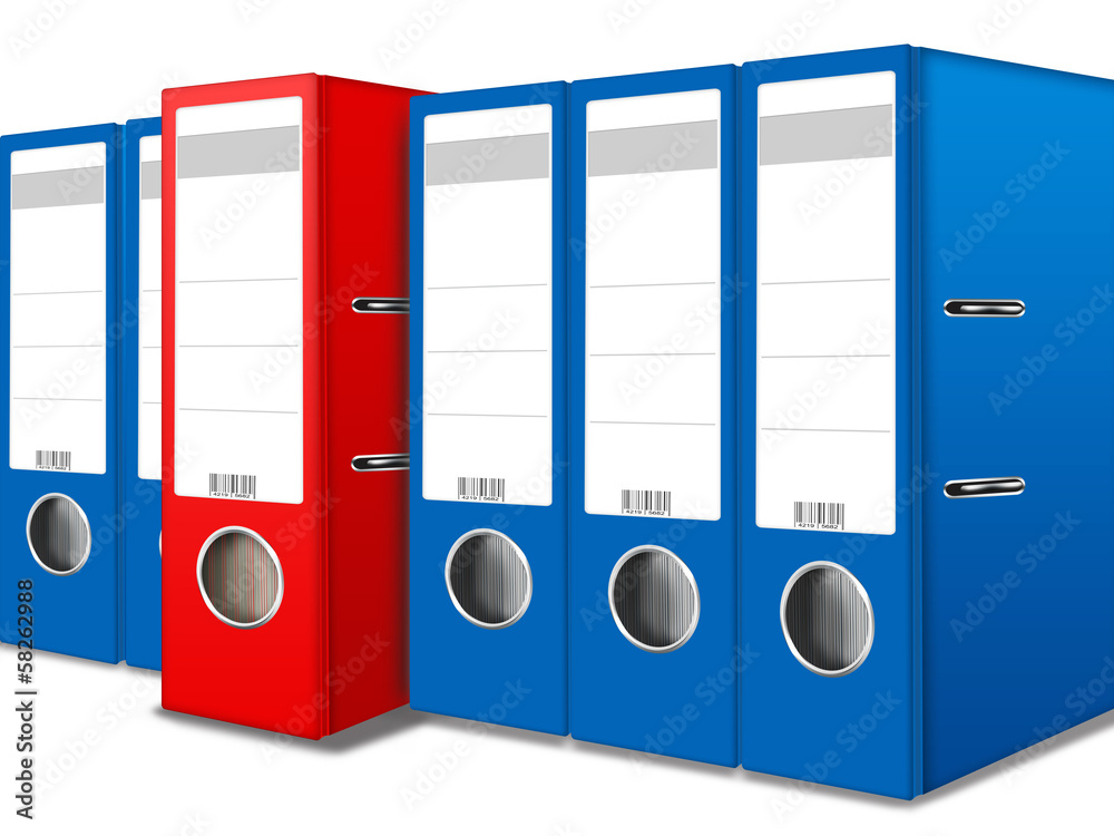 Akten - Ordner Blau und Rot