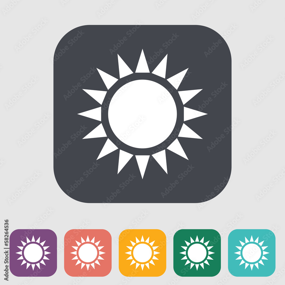 Sun single flat icon. Sun single flat icon.