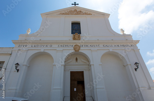 Menorca Sant Lluis white mediterranean church in Balearic photo