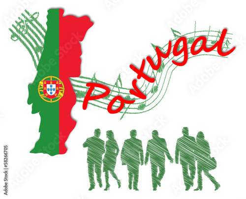 Illustration of Portugal and Portuguese people photo