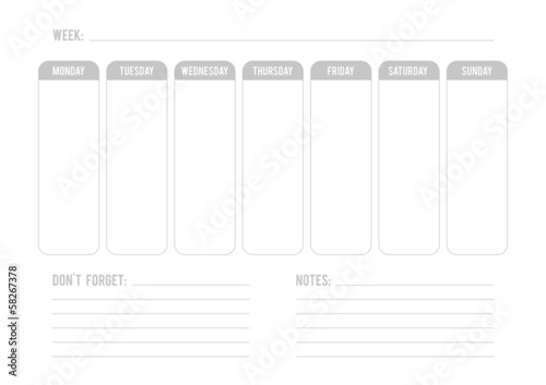 Grey weekly planner
