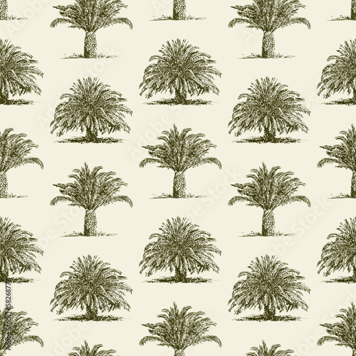 pattern of palm trees