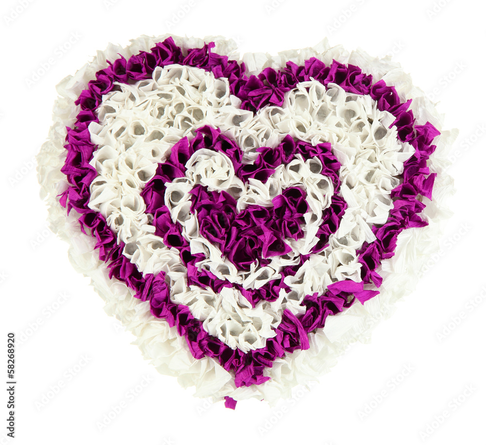 Decorative heart from paper isolated on white