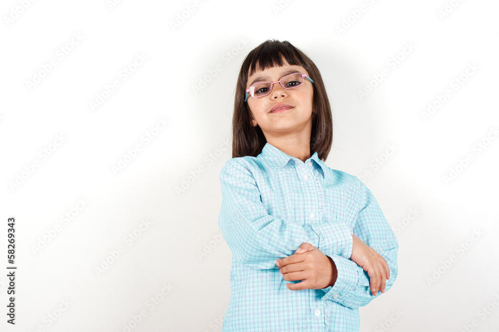 Proud little girl with glasses Proud little girl with glasses