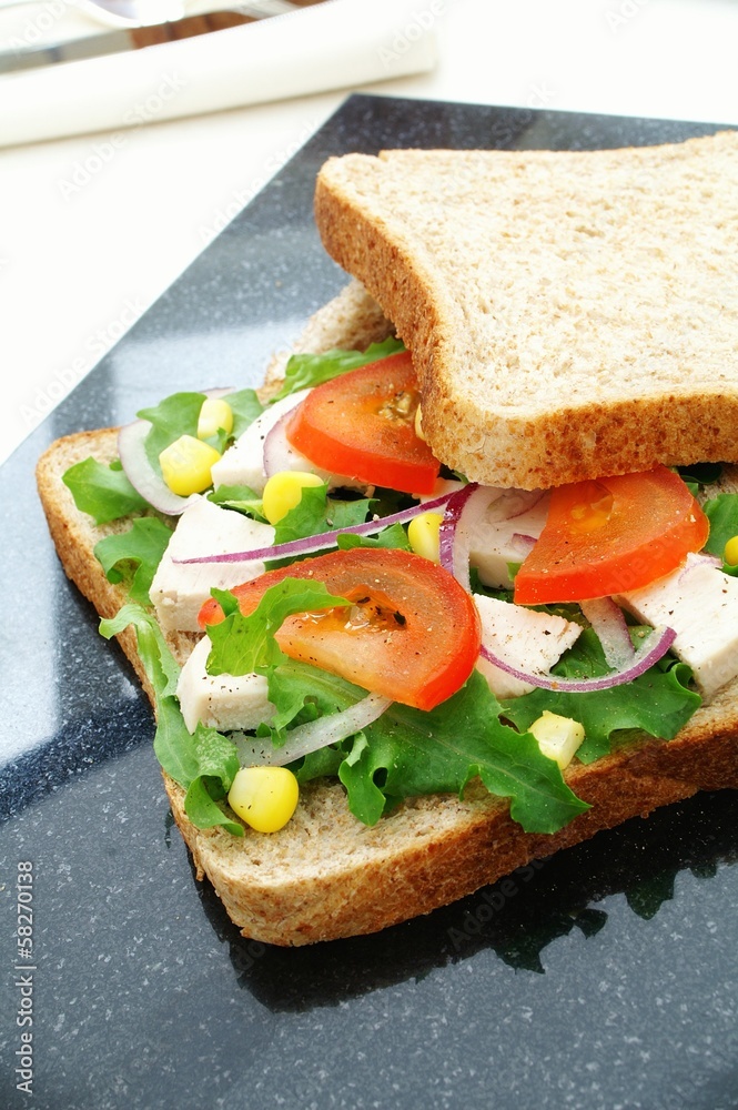 cheese salad sandwich on brown bread cheese salad sandwich on brown bread
