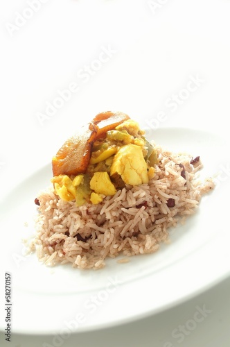 saltfish and ackee with rice peas