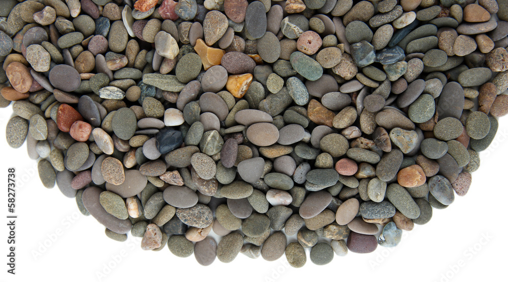 Small sea stones, isolated on white Small sea stones, isolated on white