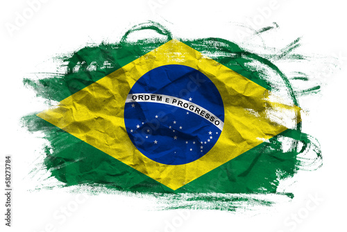 Brasil flag over grunge texture photo