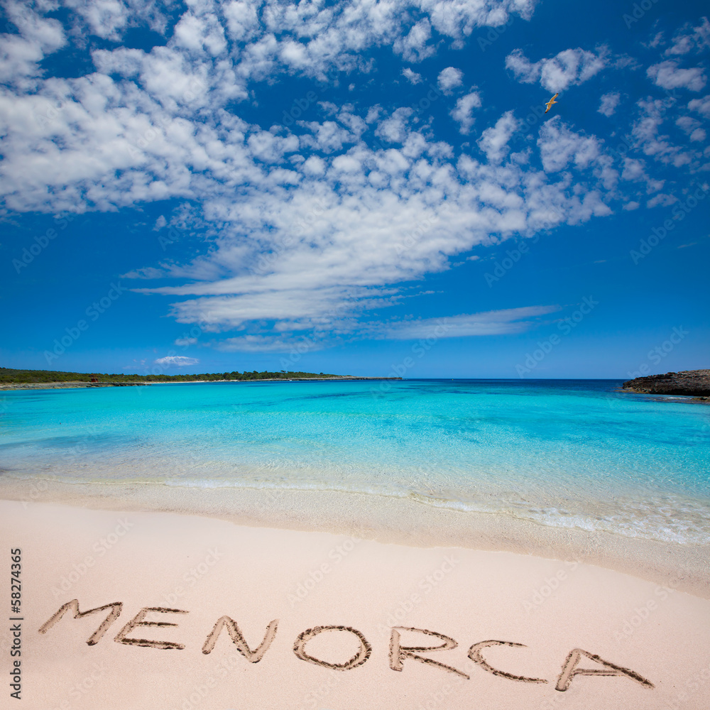 Fototapeta premium Menorca Son Saura beach in Ciutadella turquoise Balearic