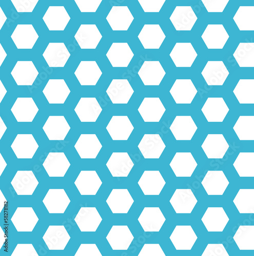 seamless blue hexagon pattern vector