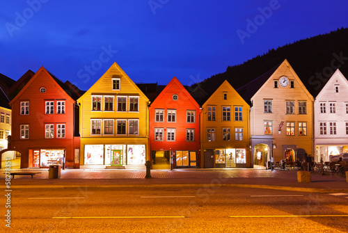 Famous Bryggen street in Bergen - Norway